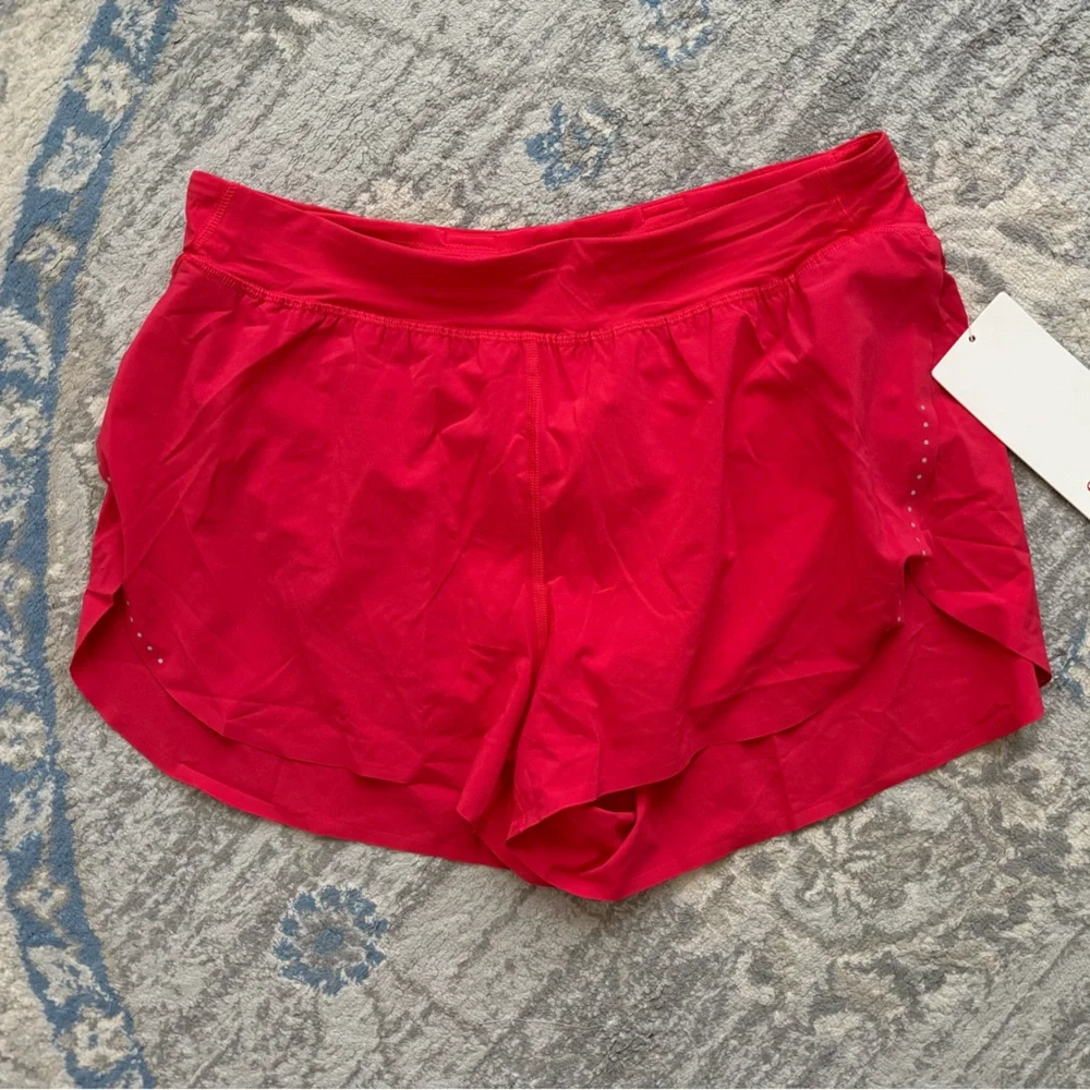 Lululemon Fast and Free High-Rise Classic-Fit Split Short 3" Red Glow (NWT) - Picture 6 of 9